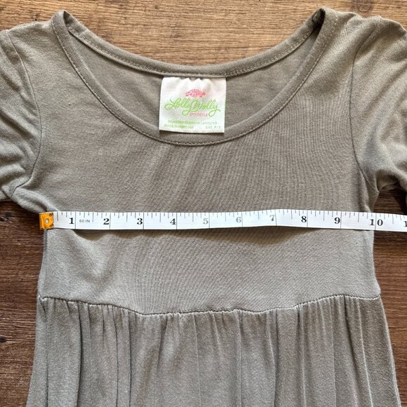 Lolly Wolly Doodle Mom and Me Dress Gray and Mustard Girl's 4/5 - Picture 6 of 7